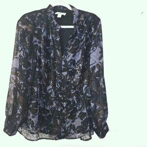 Coldwater Creek Purple Floral Blouse Size 1X